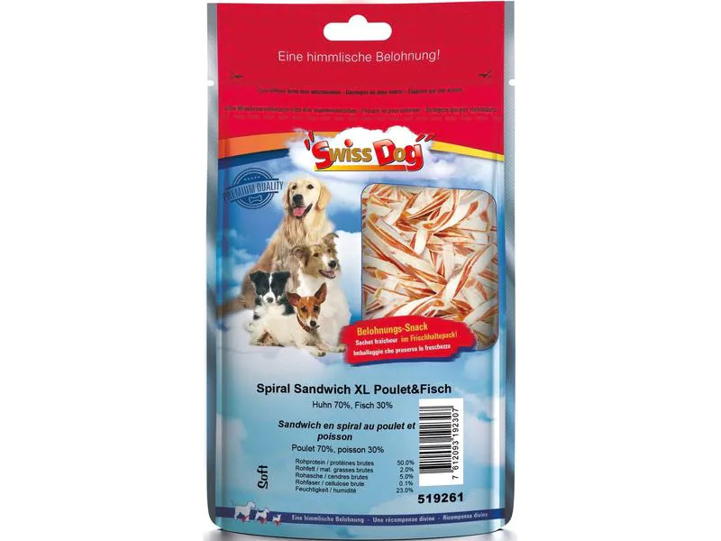 SwissDog Leckerli Spiral Sandwich XL Chicken &amp; Fish 400 g
