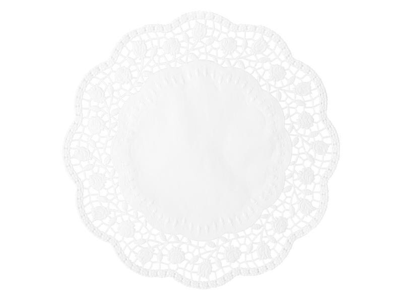 Demmler Tortenspitzen Rose 6 Stück, Weiss, 36 cm