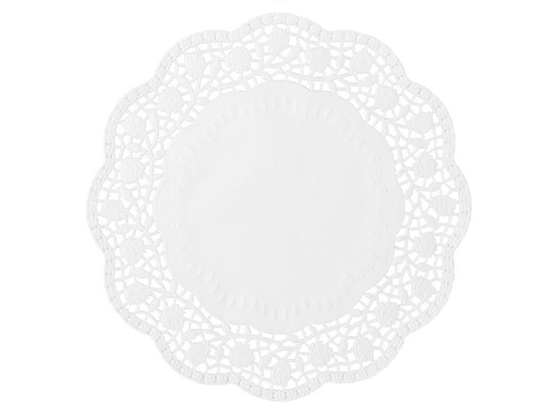 Demmler Tortenspitzen Rose 6 Stück, Weiss, 22 cm