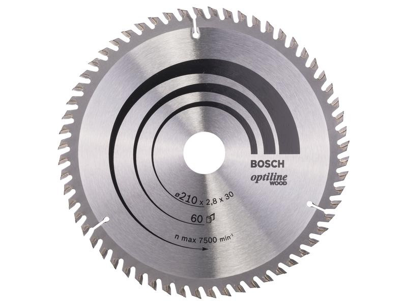 Bosch Professional Kreissägeblatt Optiline Wood, 210 x 30 x 2.8 mm, Z 60