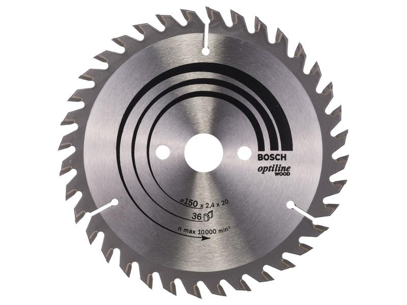 Bosch Professional Kreissägeblatt Optiline Wood, 150 x 20 x 2.4 mm, Z 36