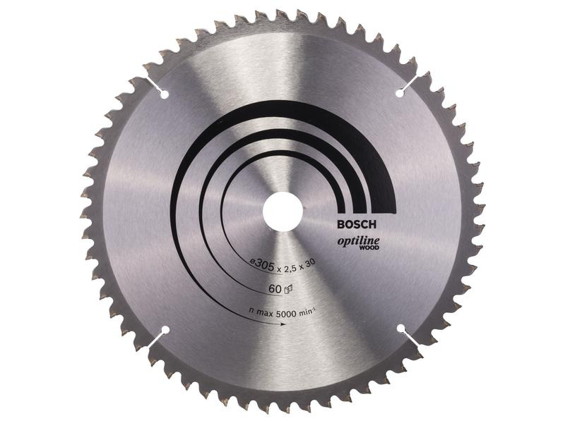 Bosch Professional Kreissägeblatt Optiline Wood, 305 x 30 x 2.5 mm, Z 60