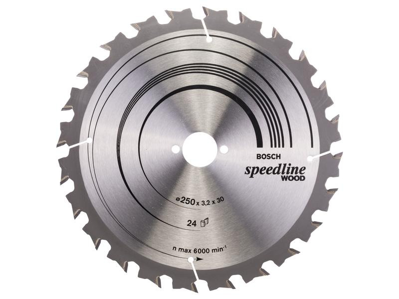 Bosch Professional Kreissägeblatt Speedline Wood, 250 x 30 x 3.2 mm, Z 24