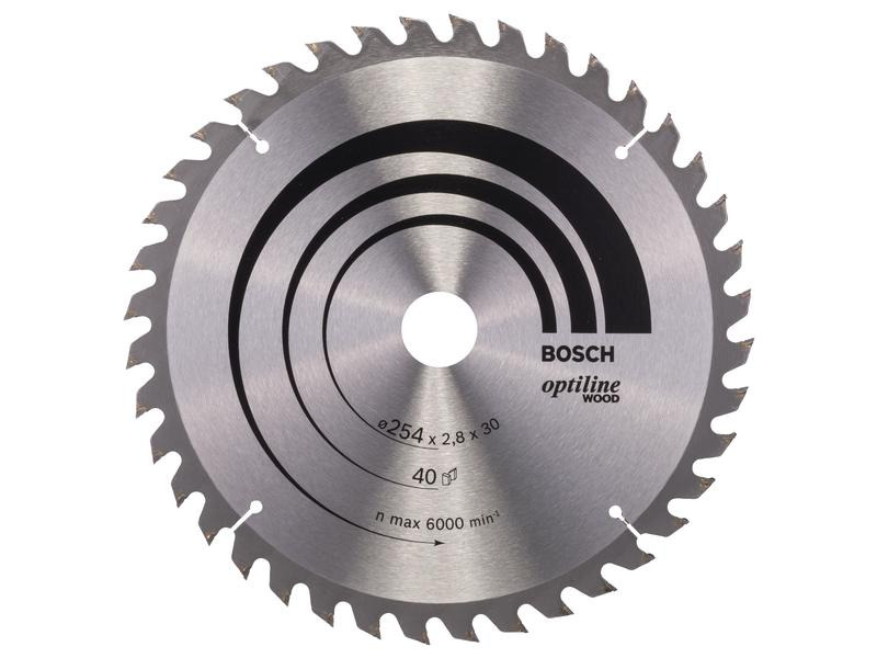 Bosch Professional Kreissägeblatt Optiline Wood, 254 x 30 x 2.8 mm, Z 40