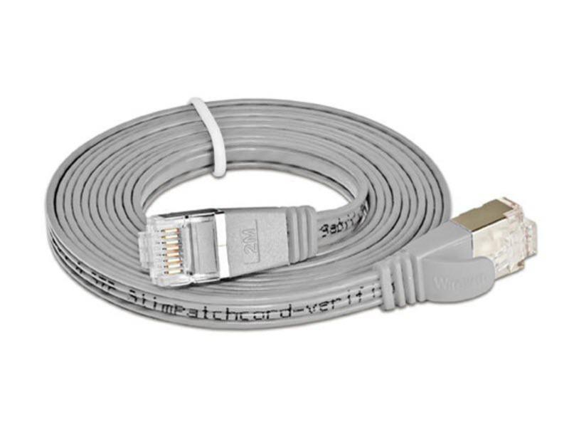 SLIM Slimpatchkabel RJ-45 - RJ-45, Cat 6, STP, 5 m, Grau