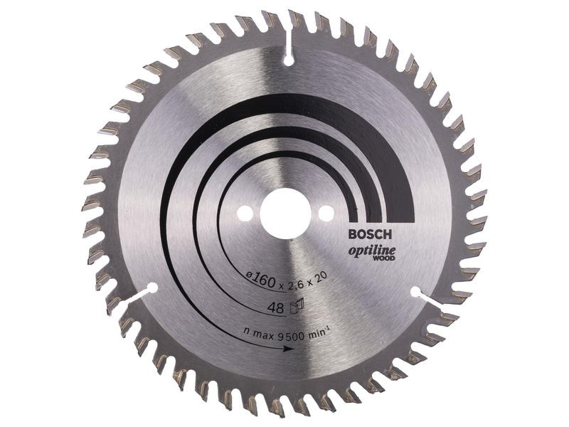Bosch Professional Kreissägeblatt Optiline Wood, 160 x 20 x 2.6 mm, Z 48