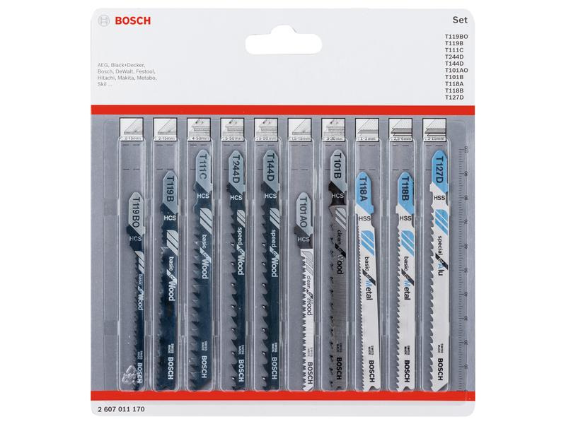 Bosch Professional Stichsägeblätter-Set Wood &amp; Metal, 10-teilig