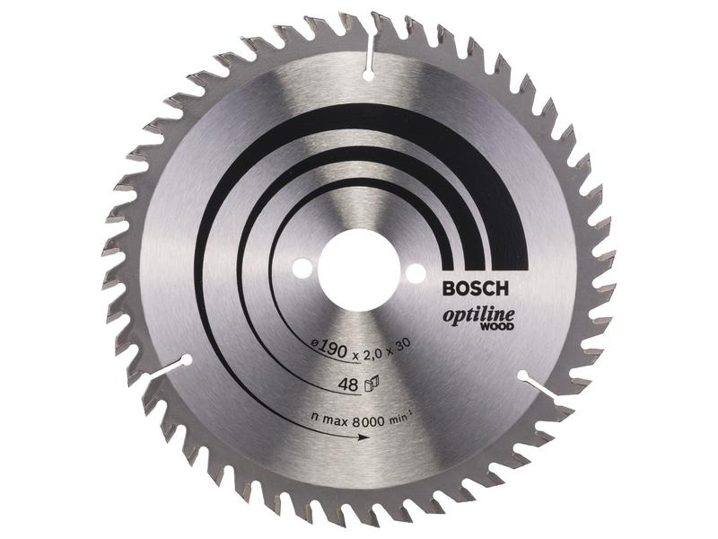 Bosch Professional Kreissägeblatt Optiline Wood, 190 x 30 x 2 mm, Z 48