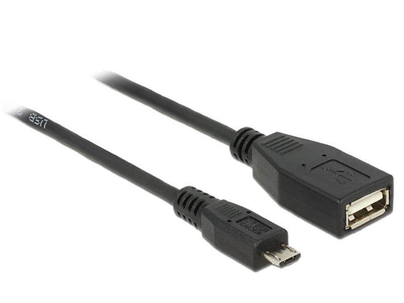 Delock USB-OTG-Kabel  Micro-USB B - USB A 0.5 m
