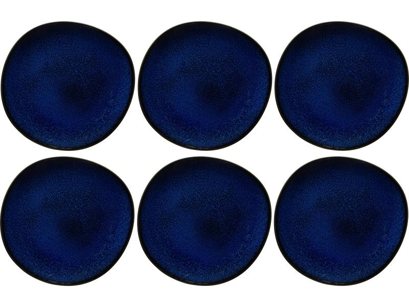 Villeroy &amp; Boch Frühstücks- &amp; Dessertteller Lave Ø 23 cm, 6 Stück, Blau