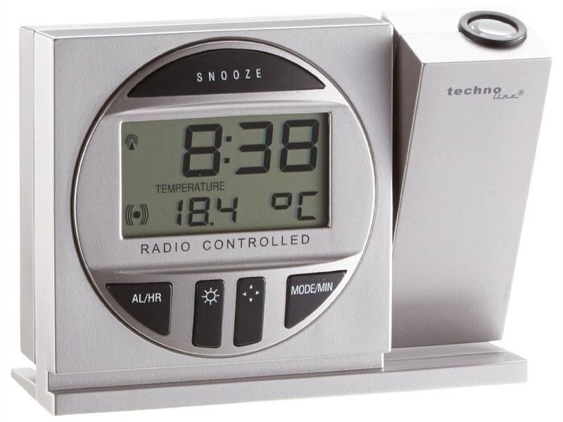 Technoline Funkwecker WT590 mit Projektion, Silber