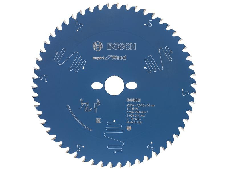 Bosch Professional Kreissägeblatt Expert for Wood 254 x 30 x 2.6 mm, Z 54