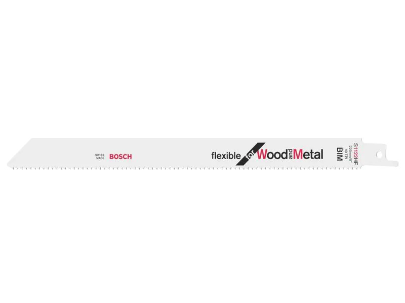 Bosch Professional Säbelsägeblatt S 1122 HF Flexible Wood and Metal, 5 Stück