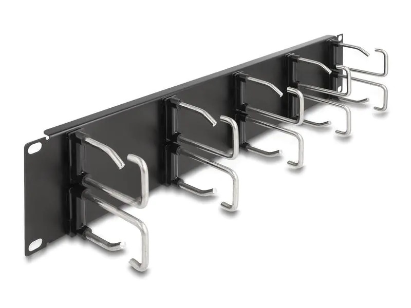 Delock Kabelführungspanel mit 10 Metallbügel 2 HE , Silber