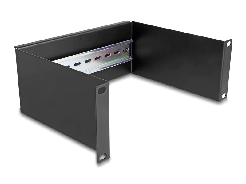 Delock Hutschienenpanel 2HE 10, Schwarz