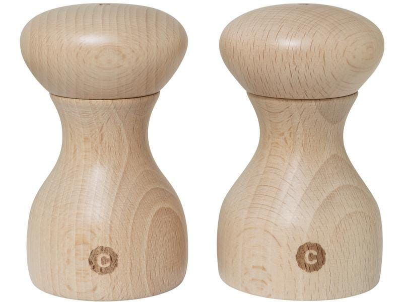 Crush Grind Salz- und Pfeffermühle Lyon 2er Set, 9.6 cm, Hellbraun