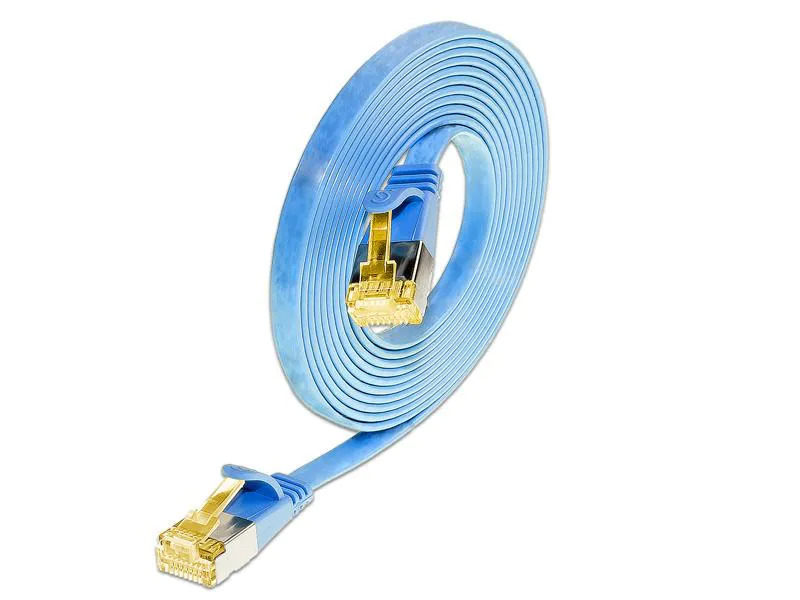 SLIM Slimpatchkabel  Cat 6A, U/FTP, 0.1 m, Blau