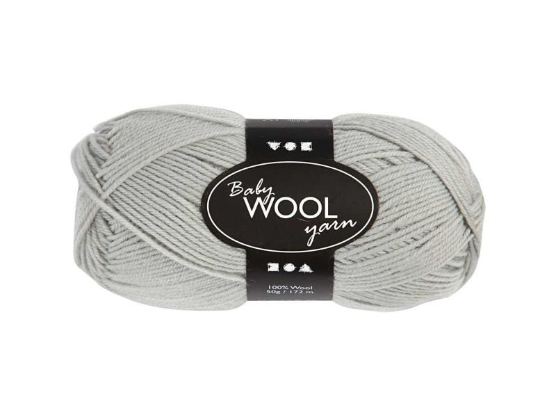 Creativ Company Wolle Babygarn Merino 50 g 14/4 Hellgrau