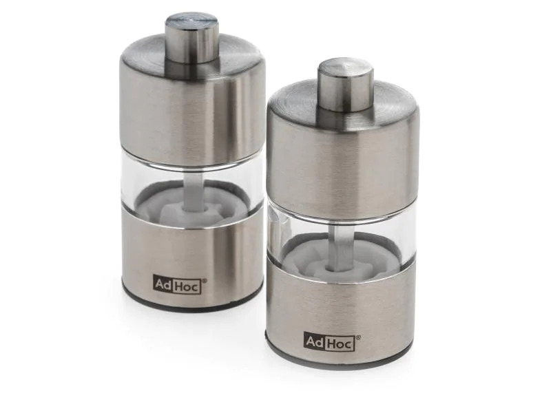 AdHoc Salz- und Pfeffermühle Minimill 2 Stück, 6.2 cm, Silber