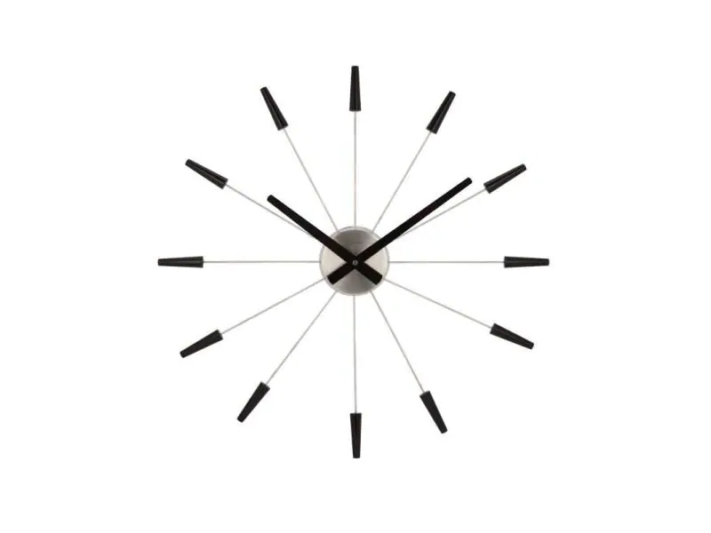 NeXtime Wanduhr Plug Inn Ø 58 cm Schwarz