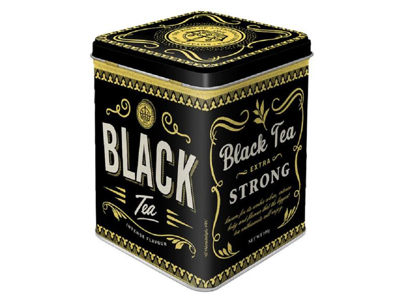 Nostalgic Art Teebeutel-Box Black Tea Gold/Schwarz/Weiss