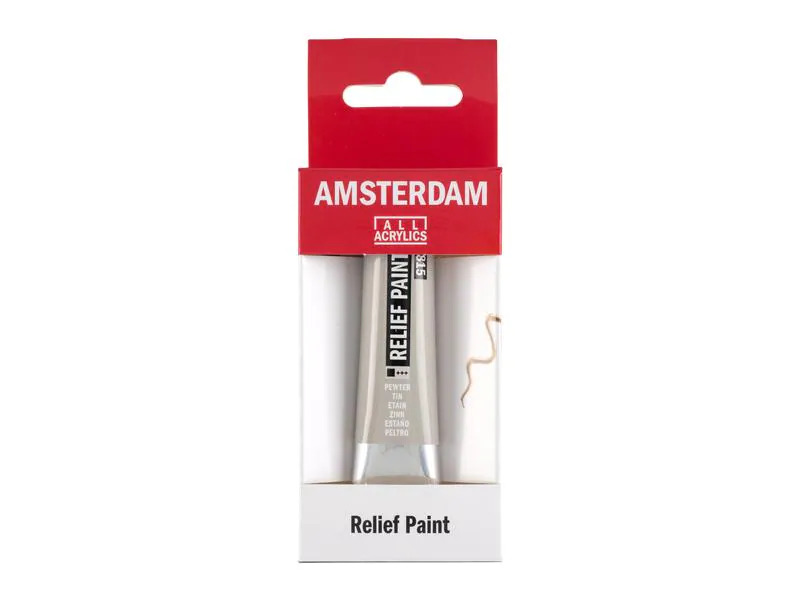 Amsterdam Acrylfarbe Reliefpaint 815 Zinn deckend, 20 ml 20 ml, Zinn