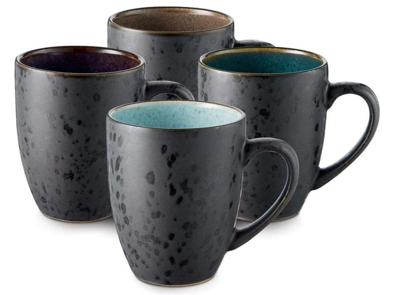 Bitz Kaffeetasse 300 ml, 4 Stück, Schwarz/Mehrfarbig