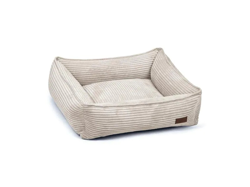 Designed by Lotte Hunde-Bett Ribbed Hellgrau 65x60x20cm