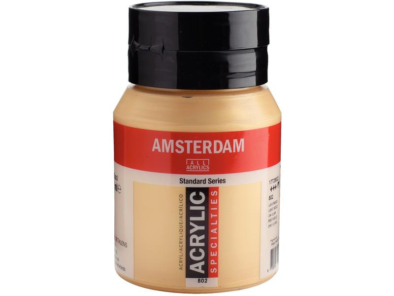 Amsterdam Acrylfarbe Standard 802 Reichgold Halbdeckend, 500 ml