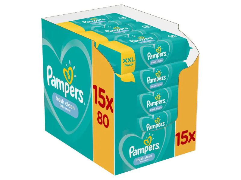 Pampers Feuchttücher Fresh Clean Aloe 15 x 80 Stk.