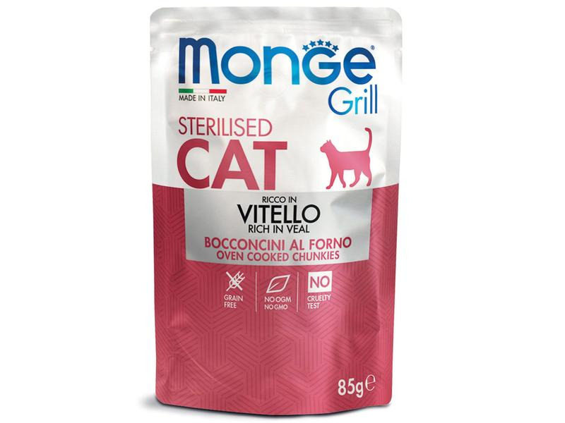 Monge Nassfutter Grill Sterilised Kalb, 85 g