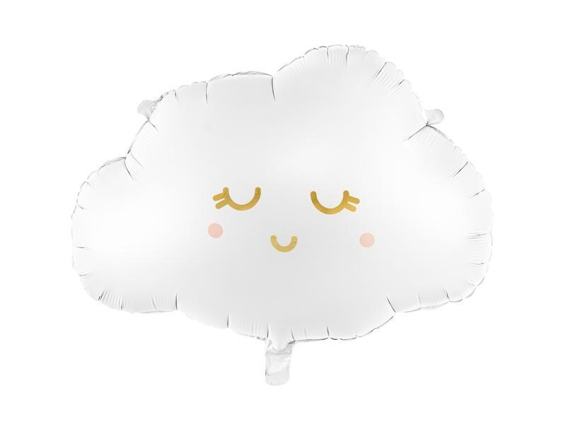 Partydeco Folienballon Wolke 51 x 35.5 cm, Weiss