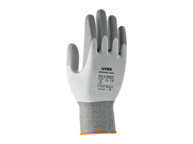 uvex Montagehandschuh Phynomic Foam, 8, Grau/Weiss, 1 Paar