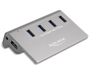 Delock USB-Hub 64181 USB 3.1 - 4x USB-A / 1x Ladeanschluss