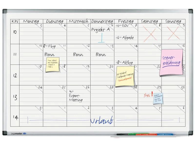 Legamaster Magnethaftendes Whiteboard Universalplaner, 60 cm x 90 cm