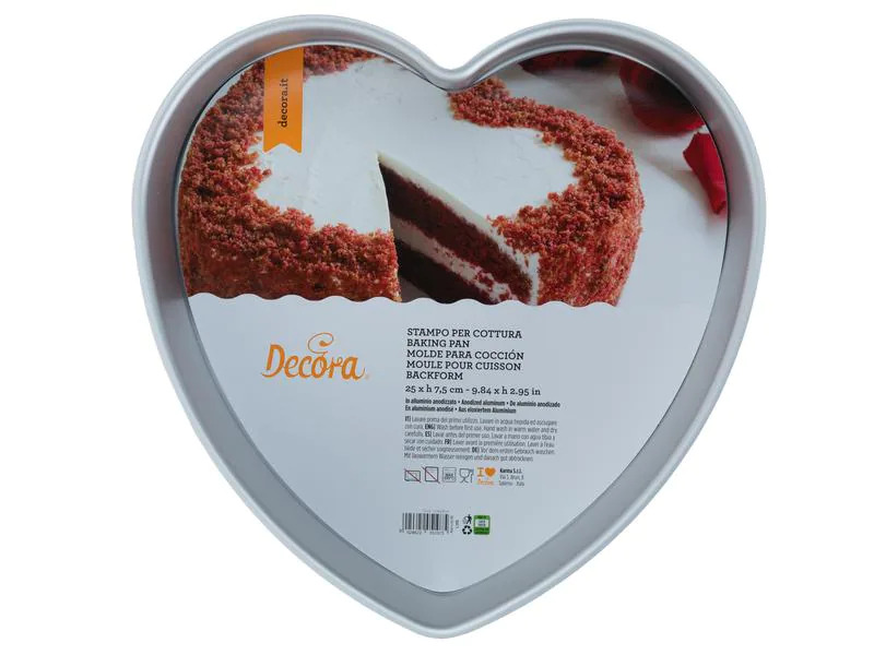 Decora Motiv-Backform Herz, Ø 25 cm, Silber