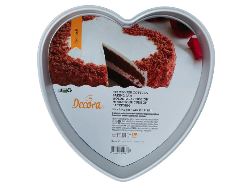 Decora Motiv-Backform Herz, Ø 20 cm, Silber