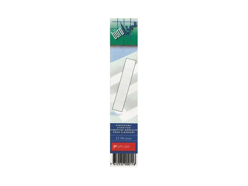 Büroline Rückenschilder 27 x 143 mm, 25 Stück, Weiss