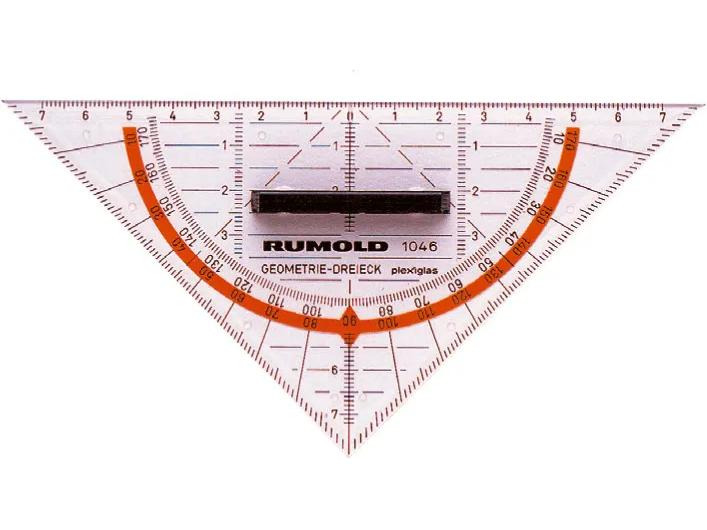 Rumold Geodreieck Plexiglas 14 cm, Skala