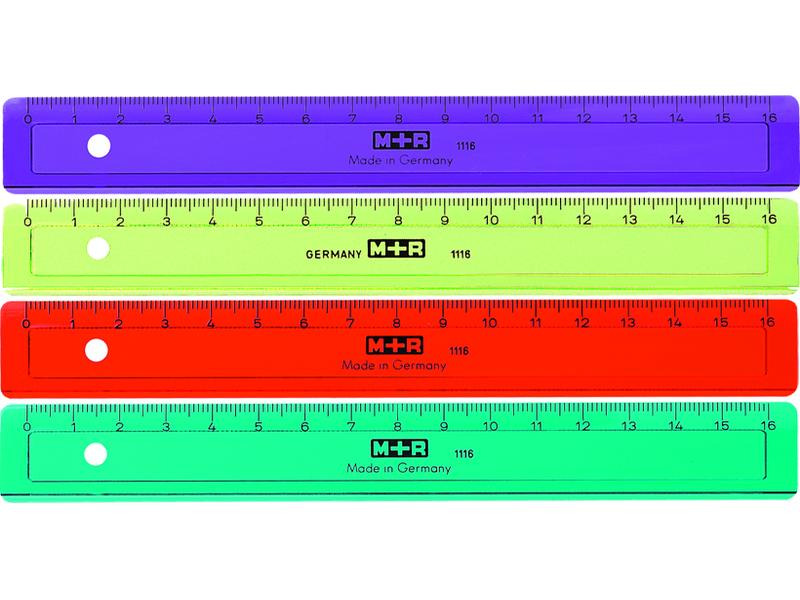 M+R Lineal Skala farbig 16 cm