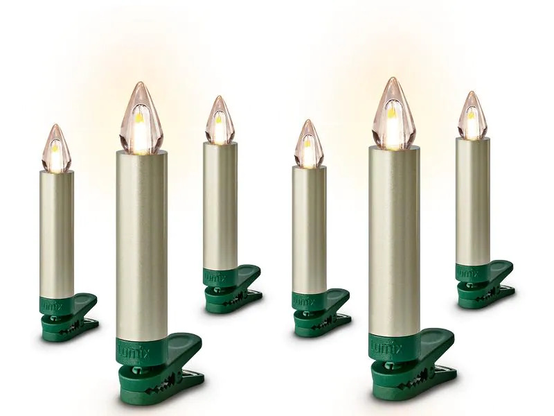 Lumix LED Baumkerze SuperLight Flame, Cashmere, 6er-Set