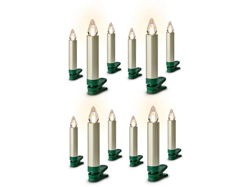 Lumix LED Baumkerze SuperLight Flame, Cashmere, 12er-Starter Set