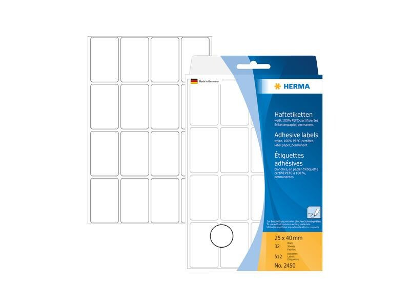 HERMA Universal-Etiketten 2.5 x 4 cm, 512 Etiketten