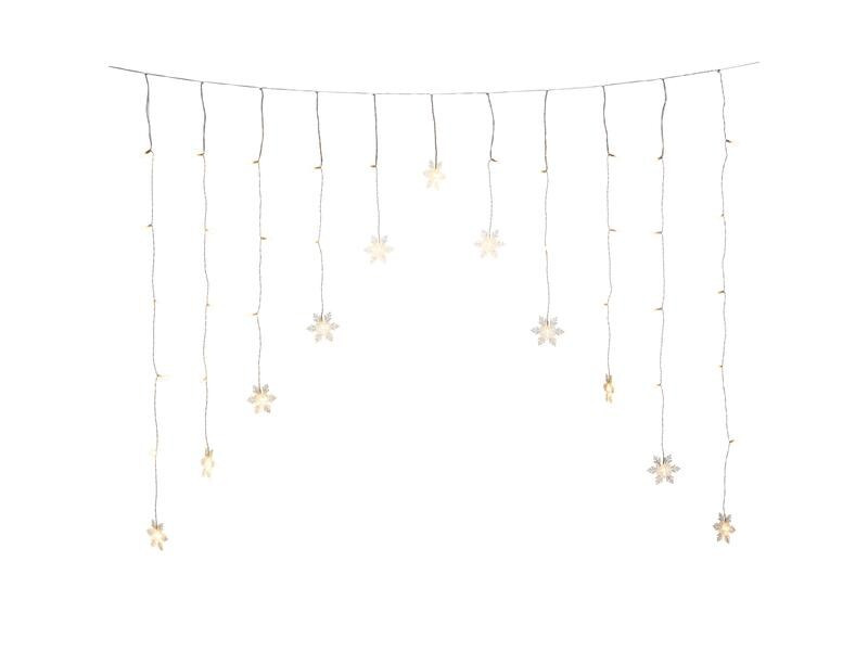 Konstsmide LED-Lichtervorhang Schneeflocken, 41 LED, 1.4 m, Outdoor