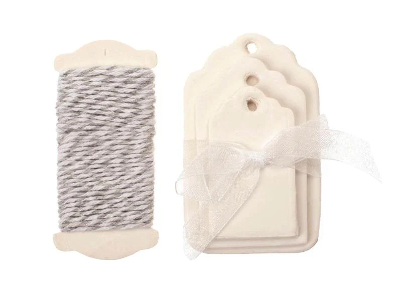 Glorex Geschenkanhänger Etikette, Weiss