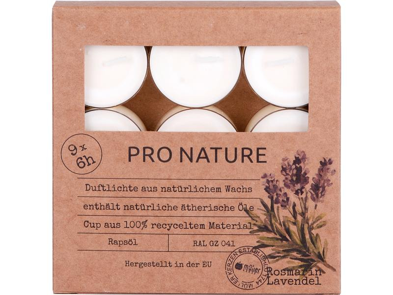 müller Kerzen Duftkerze Rosmarin &amp; Lavendel 9 Stück