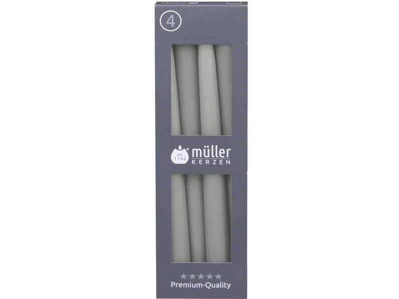 müller Kerzen Etoilekerze 24.5 x 2.2 cm, Grau, 4 Stück