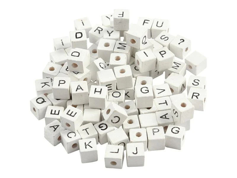 Creativ Company Buchstabenperlen 8 mm x 8 mm x 8 mm Holz