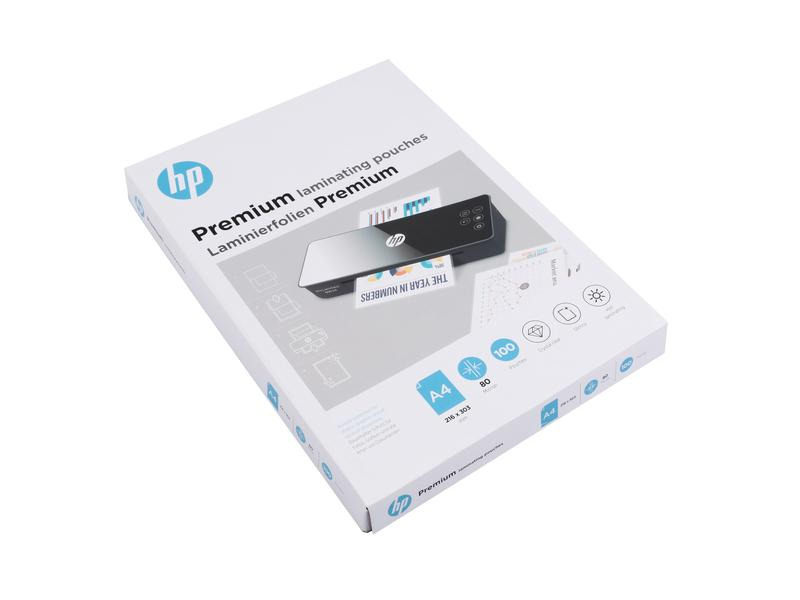 HP Laminierfolie Premium A4, 80 µm, 100 Stück, Glänzend
