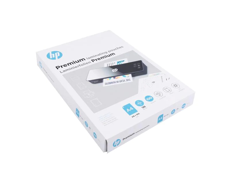 HP Laminierfolie Premium A4, 125 µm, 100 Stück, Glänzend